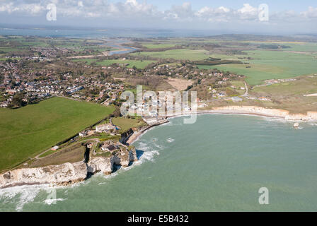 Vue aérienne de l'île de Wight Freshwater Bay Banque D'Images