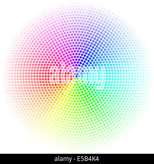 Multicolore d'égaliseur numérique sous forme de points en cercle sur fond blanc Banque D'Images