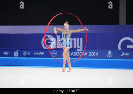 Glasgow, Ecosse, Royaume-Uni. 26 juillet, 2014. Journée des Jeux du Commonwealth 3. La gymnastique rythmique. Glasgow, Ecosse, Royaume-Uni. Patricia Bezzoubenko (Canada) prend la médaille de bronze dans la discipline du ruban : Crédit Styles Neville/Alamy Live News Banque D'Images