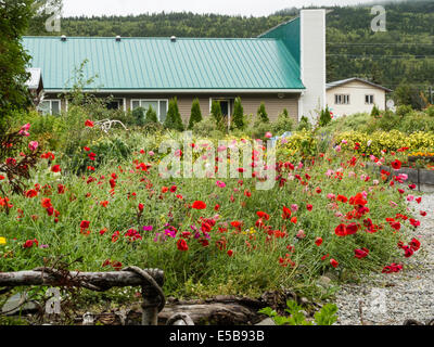 Jardins Historique Skagway Inn, Skagway, Alaska, USA Banque D'Images