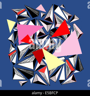 Colorful abstract design triangle sur fond bleu Banque D'Images