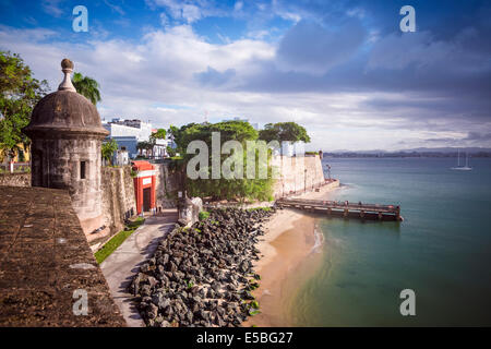 San Juan, Puerto Rico côte. Banque D'Images