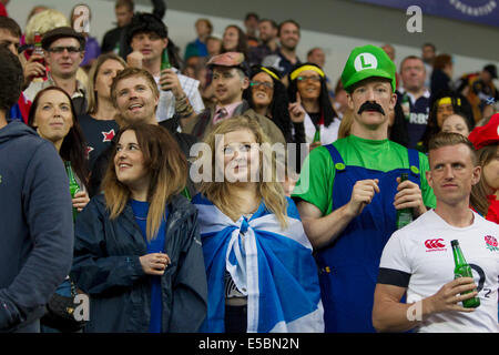 Glasgow, Ecosse. 26 juillet, 2014. Les Jeux du Commonwealth de Glasgow. Fans regarder les jeux dans le Rugby 7's de stade Ibrox. Credit : Action Plus Sport/Alamy Live News Banque D'Images