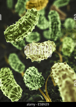 Fantasy microbes ou des bactéries ou virus. La science 3d illustration Banque D'Images