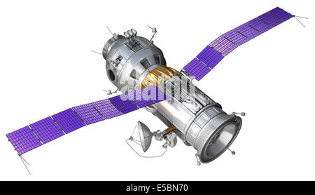 Navire de l'espace isolé sur fond blanc Banque D'Images