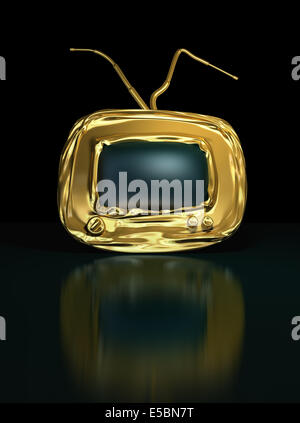 Fantasy ancienne rétro plat sur fond noir Banque D'Images