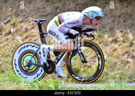 26.07.2014. Bergerac à Périgueux, France. Tour de France Cyclcing championnats, stade 20 (avant-dernière étape) course cycliste. Tony Martin (ALL - Omega Pharma - Quick-Step cycling team) Banque D'Images