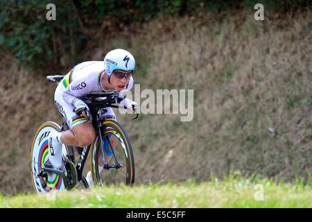 26.07.2014. Bergerac à Périgueux, France. Tour de France Cyclcing championnats, stade 20 (avant-dernière étape) course cycliste. Tony Martin (ALL - Omega Pharma - Quick-Step cycling team) Banque D'Images