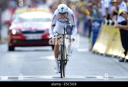 26.07.2014. Bergerac à Périgueux, France. Tour de France Cyclcing championnats, stade 20 (avant-dernière étape) course cycliste. Tony Martin de Omega Pharma - Quick-Step Banque D'Images