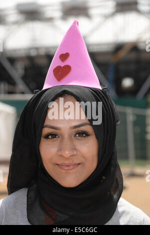 Londres, Royaume-Uni. 27 juillet, 2014. Pandemonium batteur parade au Queen Elizabeth Olympic Park. Photo par voir Li/Alamy Live News Banque D'Images