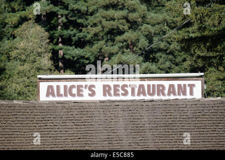 Alice's Restaurant, repaire historique motocycliste en Californie de Woodside. Banque D'Images