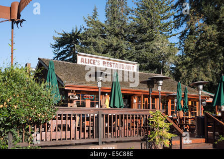 Alice's Restaurant, repaire historique motocycliste en Californie de Woodside. Banque D'Images