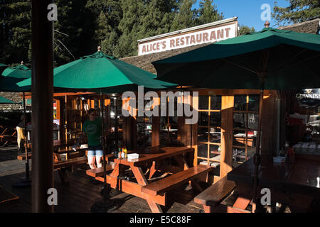 Alice's Restaurant, repaire historique motocycliste en Californie de Woodside. Banque D'Images