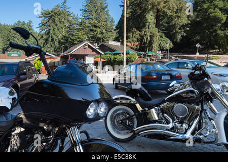 Alice's Restaurant, repaire historique motocycliste en Californie de Woodside. Banque D'Images