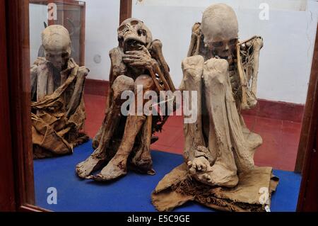 Mummys de Leymebamba - Musée de CHACHAPOYAS . Ministère de l'Amazonas .Pérou , Banque D'Images