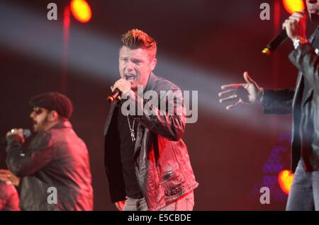 Gdansk, Pologne 27 avril, juillet 2014 Backstreet Boys groupe fait vivre sur la scène de l'ERGO Arena sports hall à Gdansk. Credit : Michal Fludra/Alamy Live News Banque D'Images