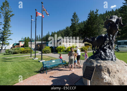 Elk203-2030 Le Canada, la Colombie-Britannique, le Parc National de Kootenay, Radium Hot Springs, ville Banque D'Images