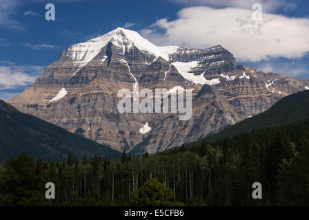 Elk203-2499 Le Canada, la Colombie-Britannique, le parc provincial du mont Robson, Mt Robson, le plus haut sommet des Rocheuses canadiennes Banque D'Images