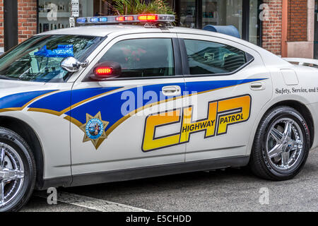 California Highway Patrol voiture peinte pour afficher à l'occasion d'événements et de salons de l'automobile. Banque D'Images