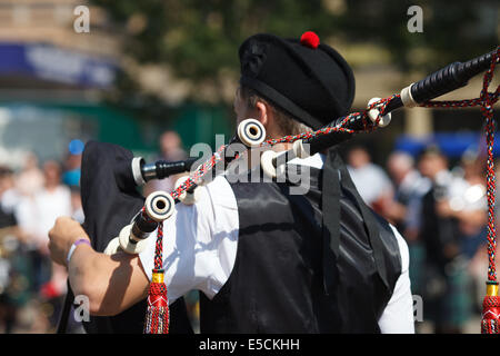 Pipers jeux du Commonwealth de 2014 à Glasgow Banque D'Images