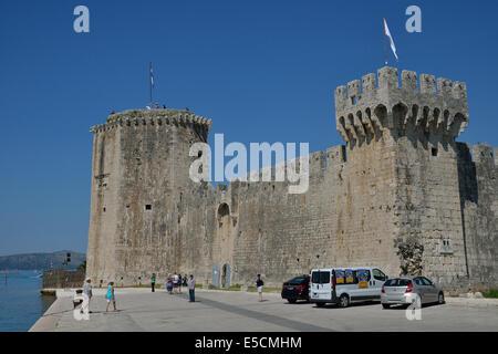 Château, forteresse Kamerlengo, 15e siècle, le centre historique de Trogir, classé au Patrimoine Mondial de l'Unesco, Trogir, en Dalmatie, Croatie Banque D'Images