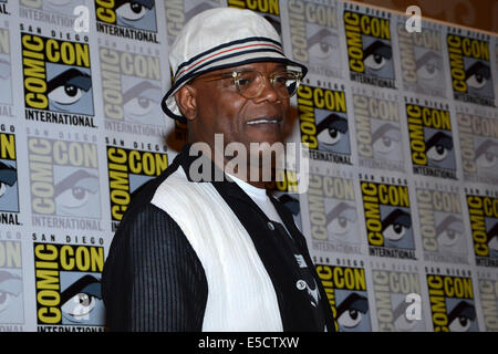 Samuel L. Jackson assiste à un panel du film 'Kingsman : le Service Secret' au San Diego Comic-Con International a organisé au Centre de Congrès de San Diego le 25 juillet 2014 à San Diego. Banque D'Images