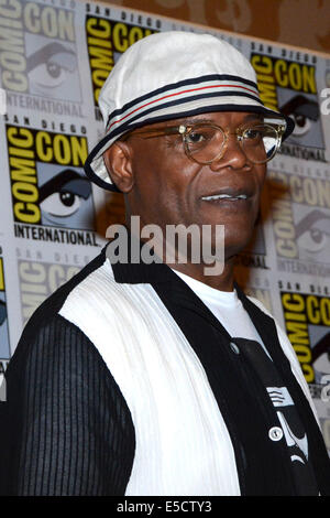 Samuel L. Jackson assiste à un panel du film 'Kingsman : le Service Secret' au San Diego Comic-Con International a organisé au Centre de Congrès de San Diego le 25 juillet 2014 à San Diego. Banque D'Images