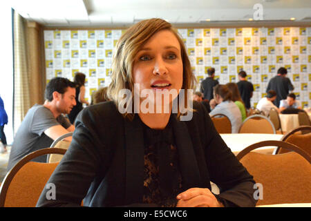 Vera Farmiga au cours d'une table rondes pour la série télévisée "Bates Motel" le 25 juillet 2014 lors de la Comic-Con de San Diego International a organisé au San Diego Convention Center de San Diego. Banque D'Images