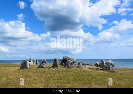 L'Haväng Dolmen. Un important lieu de sépulture de l'époque néolithique, environ 5000 ans. Simrishamn, sud de la Suède. Banque D'Images