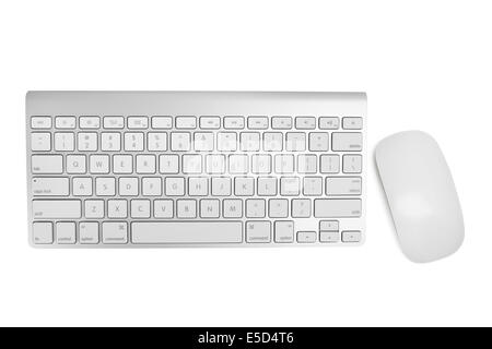 Clavier et souris sans fil avec clipping path Banque D'Images