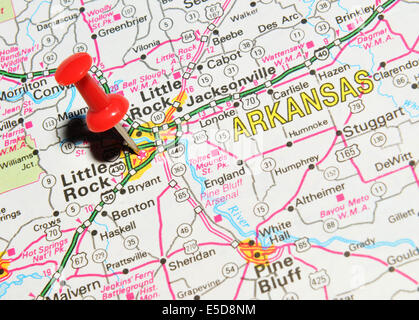 Arkansas Little Rock sur nous la carte Banque D'Images