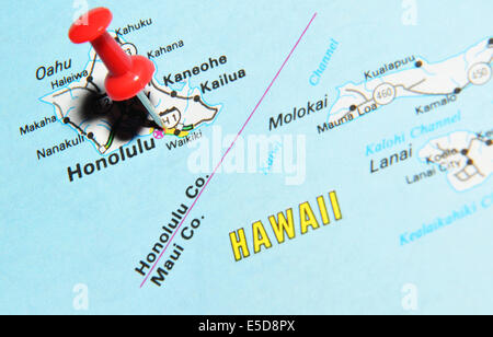 Honolulu sur nous la carte Banque D'Images