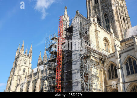 Travaux de restauration à l'extérieur de la Cathédrale de Canterbury, Angleterre, RU Banque D'Images