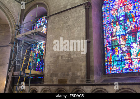 Travaux de restauration à l'intérieur de la Cathédrale de Canterbury, Angleterre, RU Banque D'Images