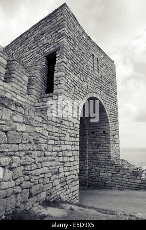 Ancienne forteresse sur pointe Kaliakra, Bulgarie, côte de Mer Noire Banque D'Images