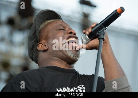 LINCOLN, CA - Juillet 25:Corey Glover ou Living Color effectue à l'appui de ce métal sur l'Anthrax, Corey Taylor et Banque D'Images