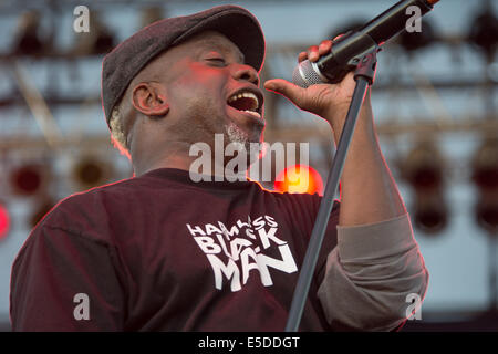 LINCOLN, CA - Juillet 25:Corey Glover ou Living Color effectue à l'appui de ce métal sur l'Anthrax, Corey Taylor et Banque D'Images