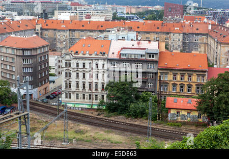 Karlin quartier anciens bâtiments de casernes, Prague République tchèque Banque D'Images