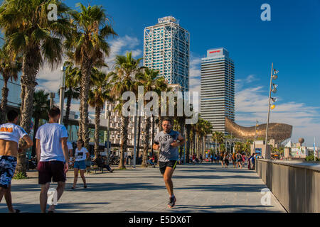 Avinguda del Litoral, Vila Olimpica, Barcelone, Catalogne, Espagne Banque D'Images