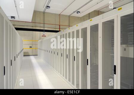 Ferrera Erbognone (Pavie, Italie), le centre de données écologique, installations pour la collecte et la gestion de toutes les données informatiques ENI Banque D'Images