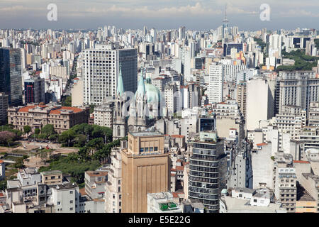 Vue aérienne de Sao Paulo, Brésil centre-ville Banque D'Images