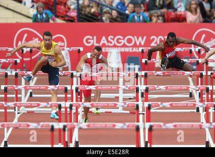 ANDY TURNER SE PLANTE SUR LES JEUX DU COMMONWEALTH 2014 GLASG HAMPDEN PARK GLASGOW ECOSSE 29 Juillet 2014 Banque D'Images