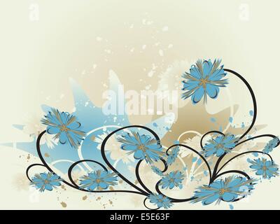 Abstract floral background en grunge style Banque D'Images