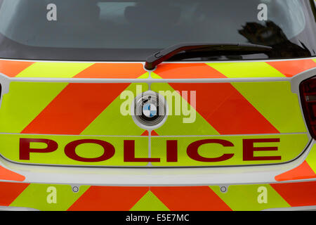 La police du Grand Manchester PSG ANPR interceptor véhicule de police en livrée livrée sur la photo d'un capot de voiture de police BMW de Série 3 Banque D'Images