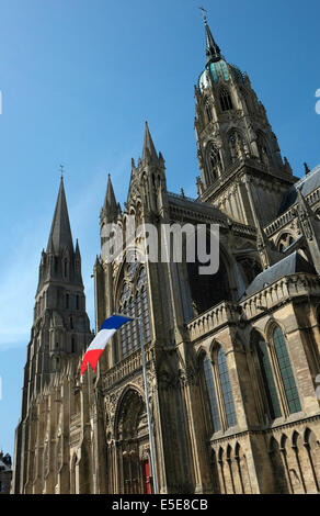 La cathédrale Notre dame, Bayeux, Normandie, France Banque D'Images