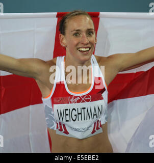 LAURA WEIGHTMAN ARGENT 1500 mètres Hampden Park Glasgow Ecosse 29 Juillet 2014 Banque D'Images