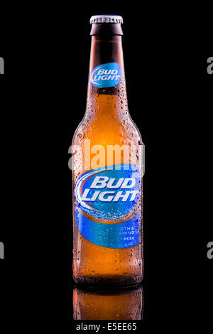 Bouteille de bière Bud Light. Banque D'Images