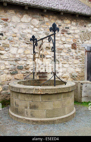 Ainsi l'eau dans les années 1700 forteresse française de Louisbourg, maintenant un site historique national.Louisbourg,Nova Scotia, Canada Banque D'Images