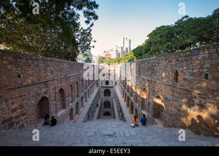 L'Agrasen ki Baoli bien étape à Delhi, Inde Banque D'Images