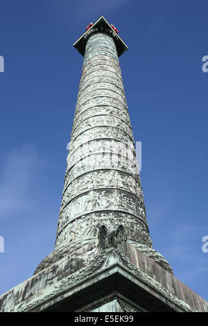 France, paris 1 e, place Vendome, détail colonel vendome, bataille Napoléon, bronze, Banque D'Images